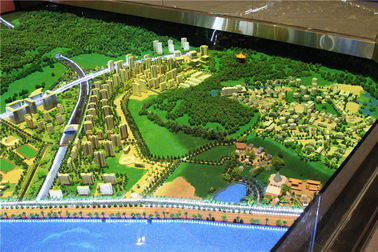 Модель города большого диапазона миниатюрная для основания плиты городского планирования деревянного